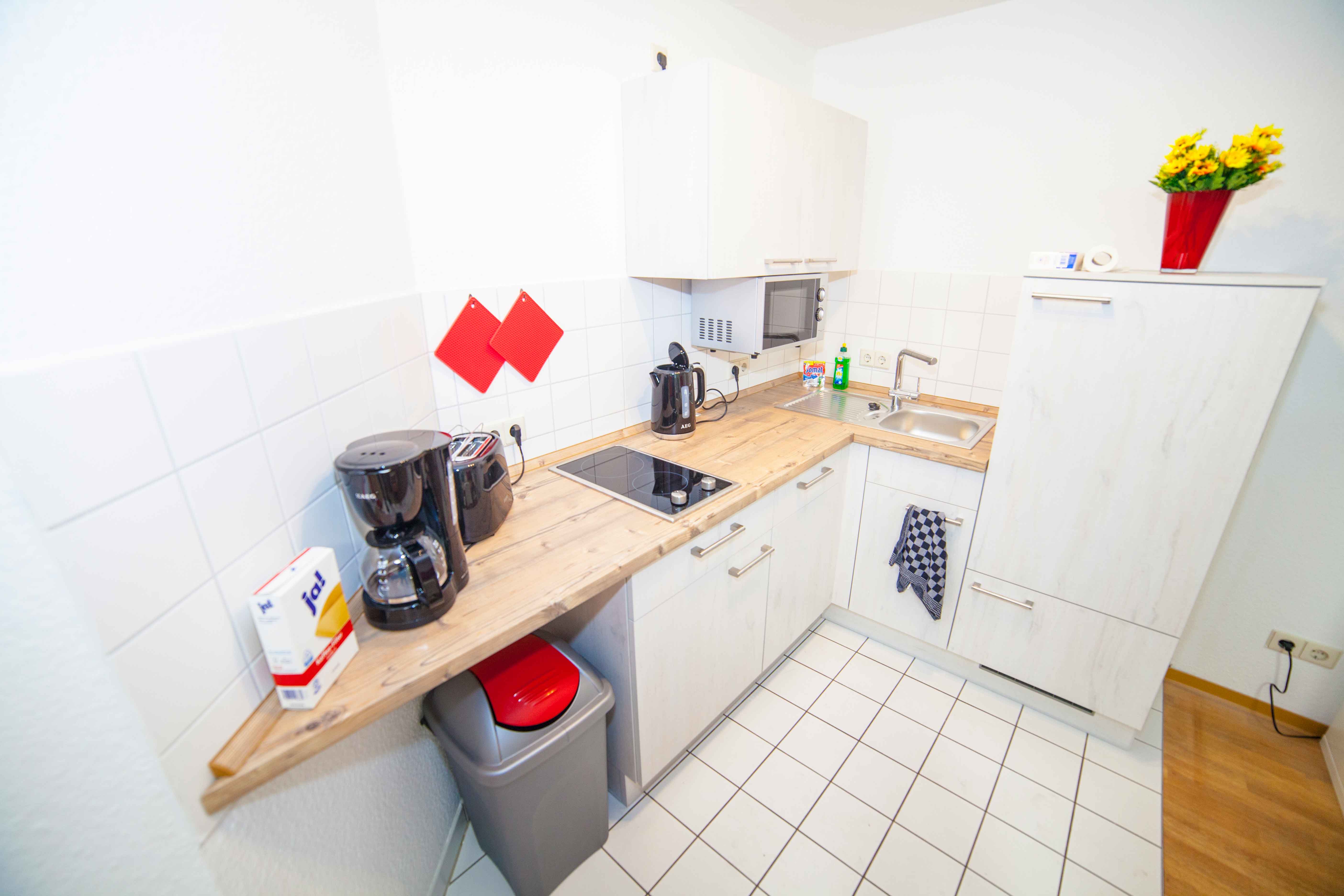 Küchenausstattung der Ferienwohnung Goldene Krone Leipzig