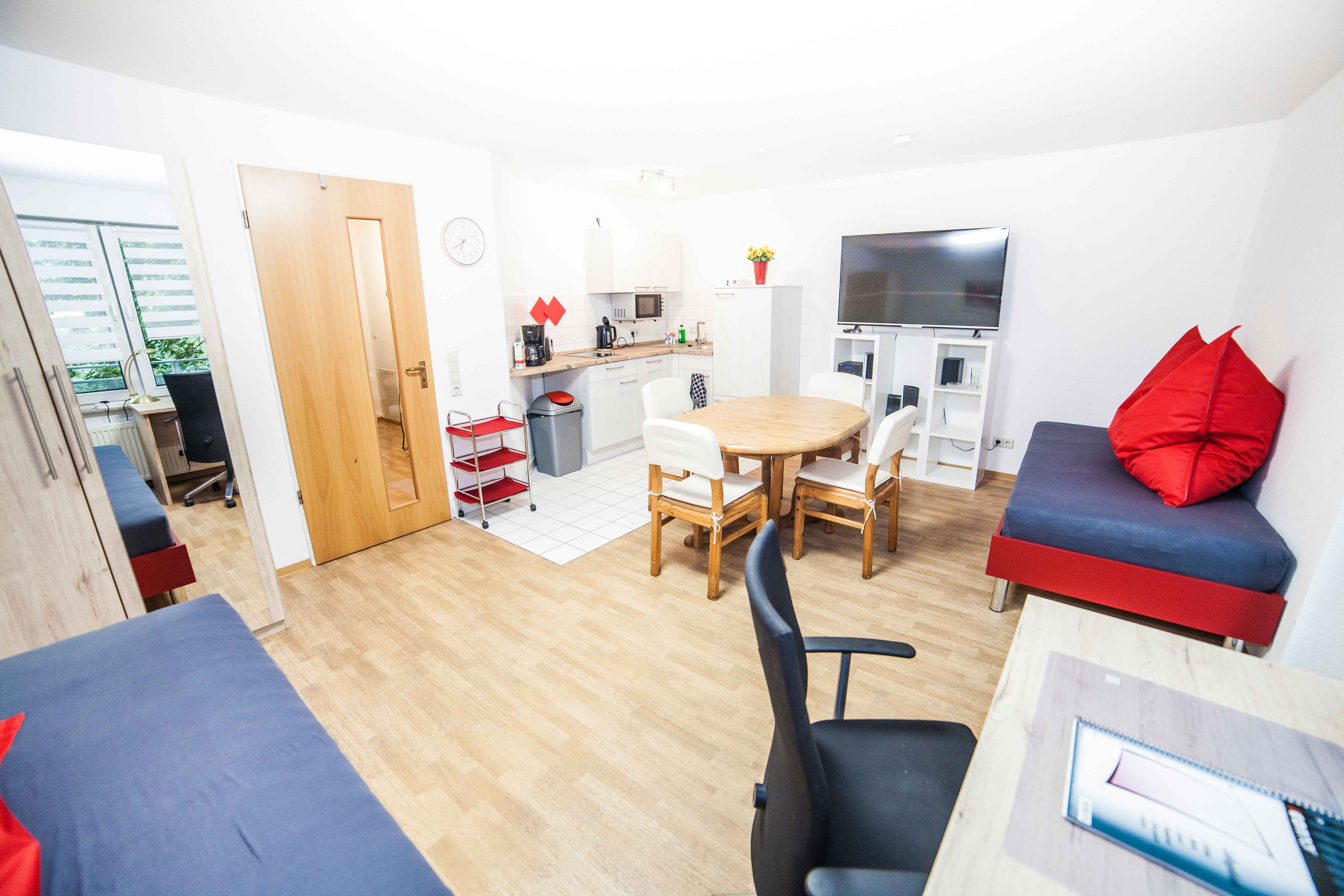Wohnzimmer der Ferienwohnung Goldene Krone Leipzig